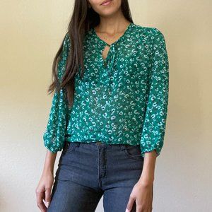Floral Patterned Green Long Sleeve